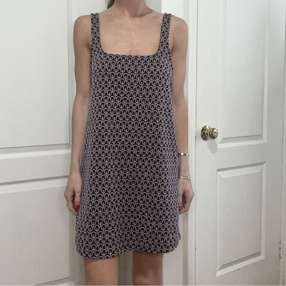 Zara Patterned Sleeveless Mini Shift Dress